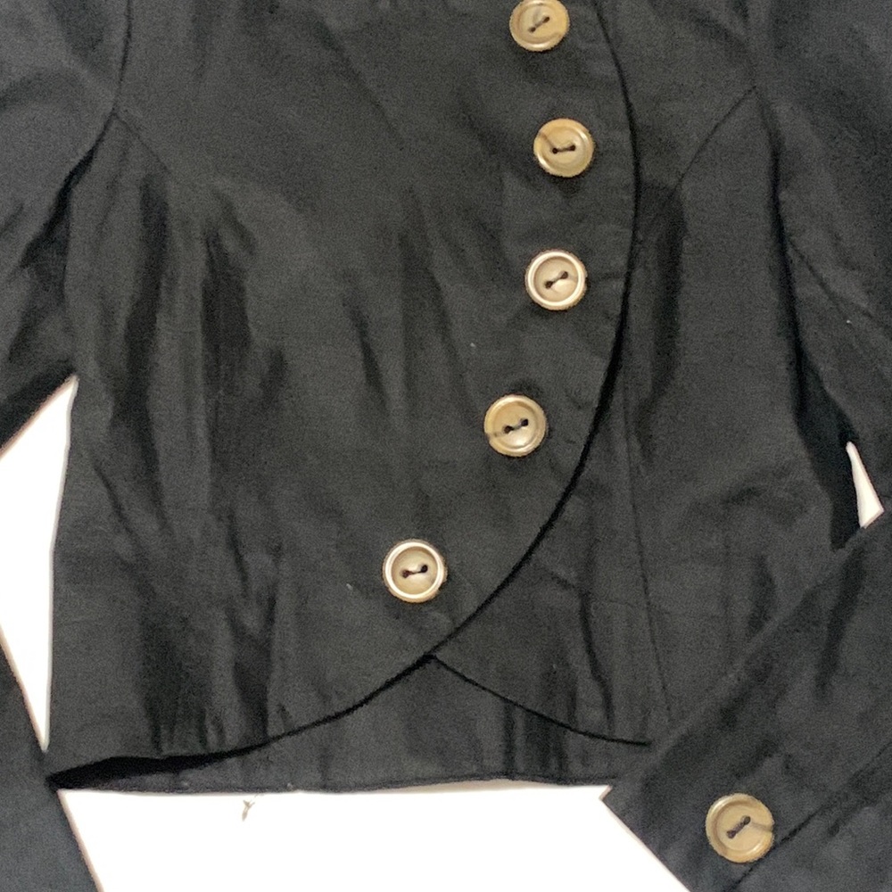 Black Short Cut Button Down Jacket - image 3